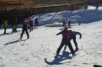 Guests enjoying their time on the snow