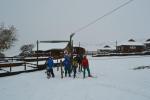 Friends ready to slide down the slopes!